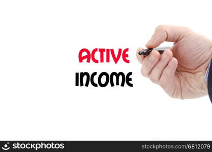Active income text concept isolated over white background