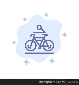 Activity, Bicycle, Bike, Biking, Cycling Blue Icon on Abstract Cloud Background