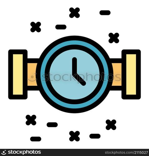Activity watch icon. Outline activity watch vector icon color flat isolated. Activity watch icon color outline vector