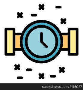 Activity watch icon. Outline activity watch vector icon color flat isolated. Activity watch icon color outline vector