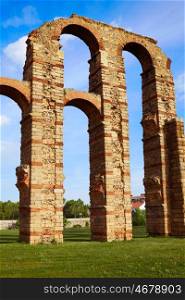 Acueducto Los Milagros in Merida Badajoz aqueduct at Extremadura of Spain