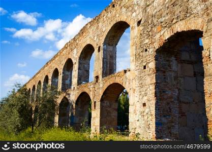 Acueducto San Lazaro in Merida Badajoz aqueduct at Extremadura of Spain
