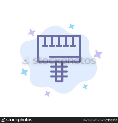 Ad, Advertising, Board, Signboard Blue Icon on Abstract Cloud Background