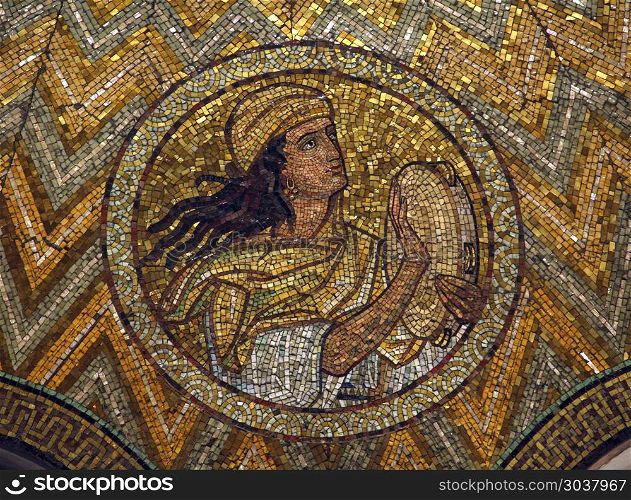 Adam, mosaic in Church Of Dormition on Mount Zion, Jerusalem