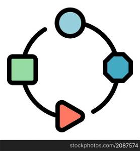 Adaptation process icon. Outline adaptation process vector icon color flat isolated. Adaptation process icon color outline vector