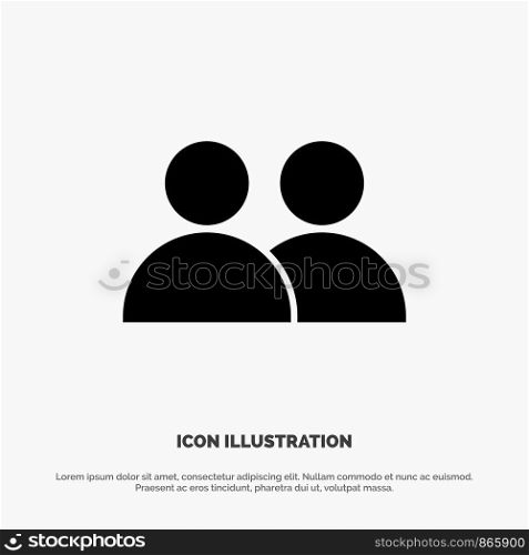 Add, Contact, User, Twitter solid Glyph Icon vector