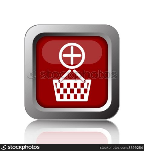 Add to basket icon. Internet button on white background