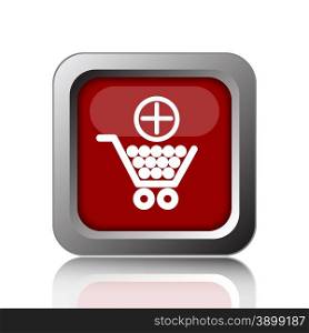 Add to shopping cart icon. Internet button on white background