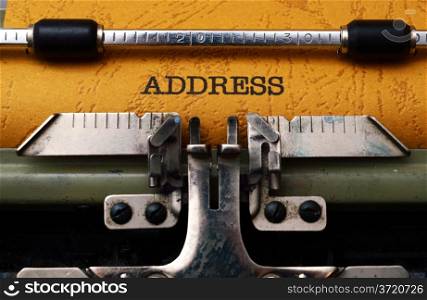 Address text on typewriter