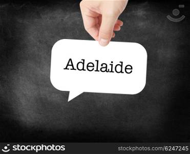 Adelaide - the city - written on a speechbubble