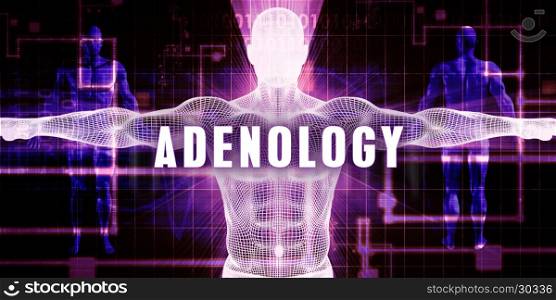 Adenology as a Digital Technology Medical Concept Art. Adenology