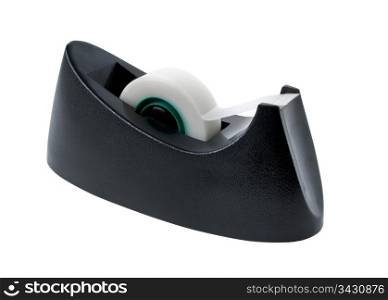 adhesive tape dispenser isolated on white. adhesive tape dispenser