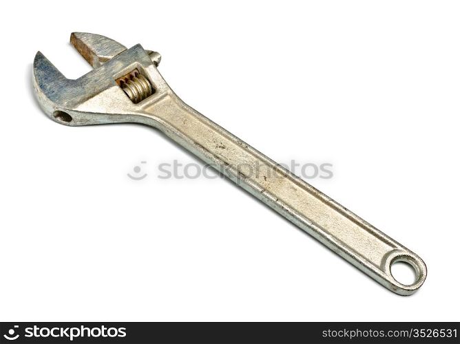 adjustable spanner isolated on white