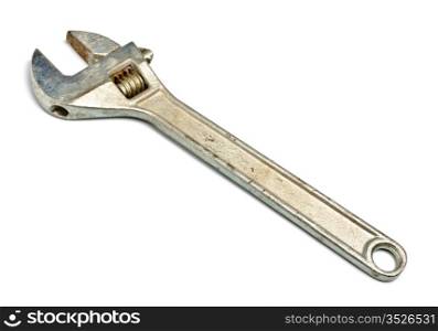 adjustable spanner isolated on white
