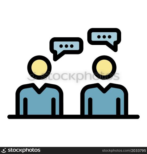 Administrators dialog icon. Outline administrators dialog vector icon color flat isolated. Administrators dialog icon color outline vector