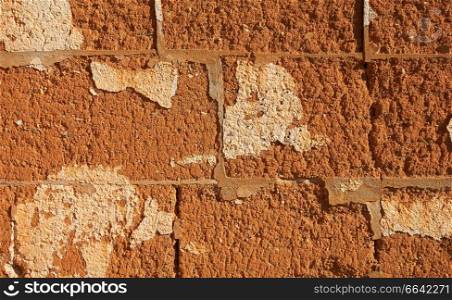 Adobe mud walls in Castile La Mancha of Cuenca in spain