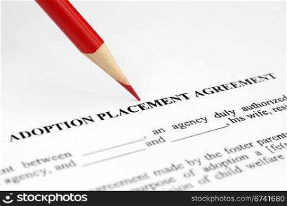 Adoption placement agreement