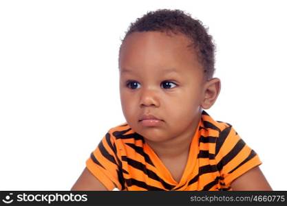 Adorable african baby isolated on a white background