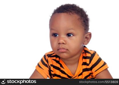 Adorable african baby isolated on a white background