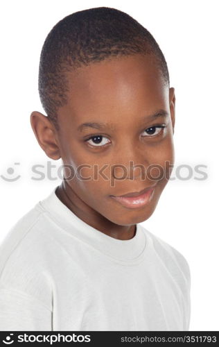 adorable African boy a over white background