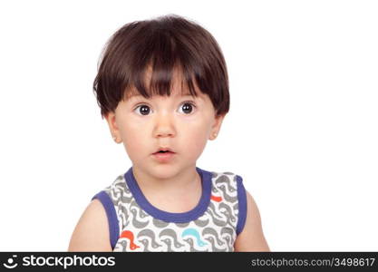 Adorable baby girl isolated on a over white background