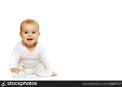 Adorable baby isolated on white
