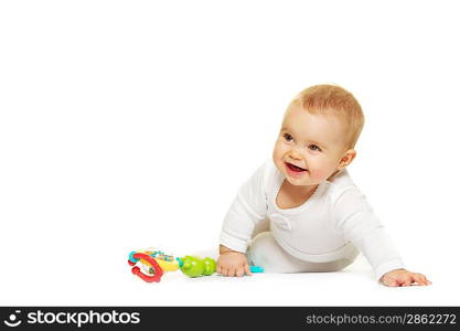 Adorable baby isolated on white background