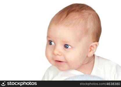 Adorable baby newborn isolated on a over white background
