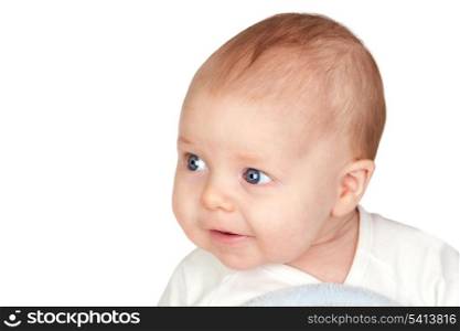 Adorable baby newborn isolated on a over white background