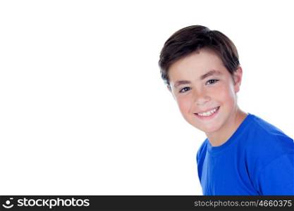 Adorable boy isolated on a white background
