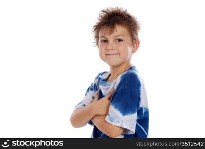 adorable casual child a over white background