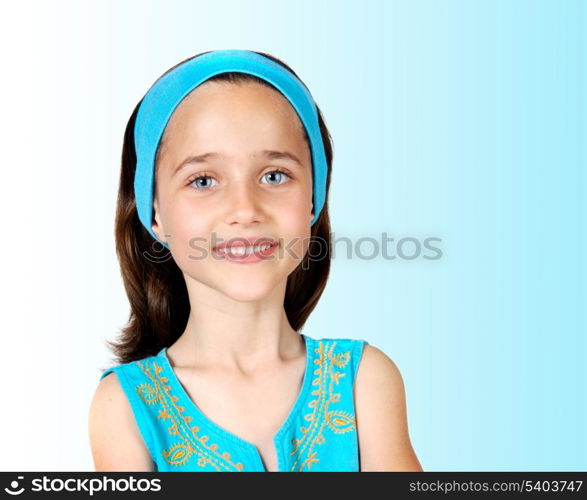 adorable casual girl a over white background