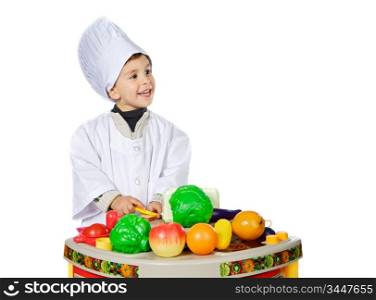 adorable future cook a over white background