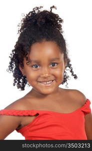 adorable girl smiling a over white background