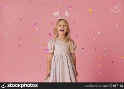 adorable little girl costume with confetti