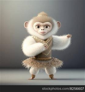 Adorable monkey in dress ready to hit the dance floor AI generated