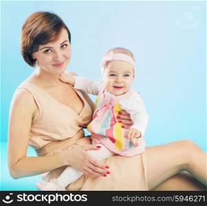 Adorable mother with smiling daughter