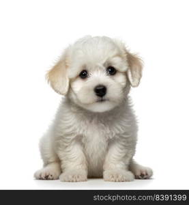 Adorable purebred puppy looking at the camera. Generative AI