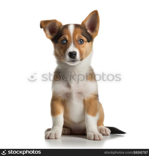 Adorable purebred puppy looking at the camera. Generative AI