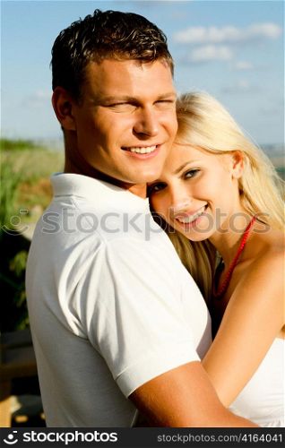 Adorable young couple embracing