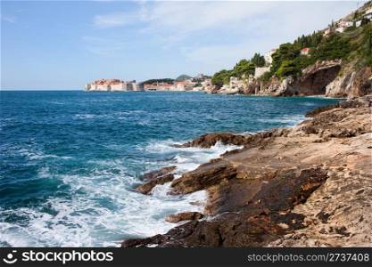 Adriatic Sea coastline in Croatia, South Dalmatia, near Dubrovnik