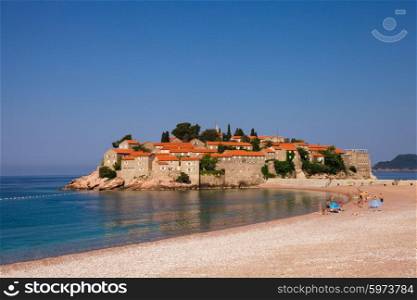 Adriatic Sea, small islet and resort - St. Stefan Montenegro Europe