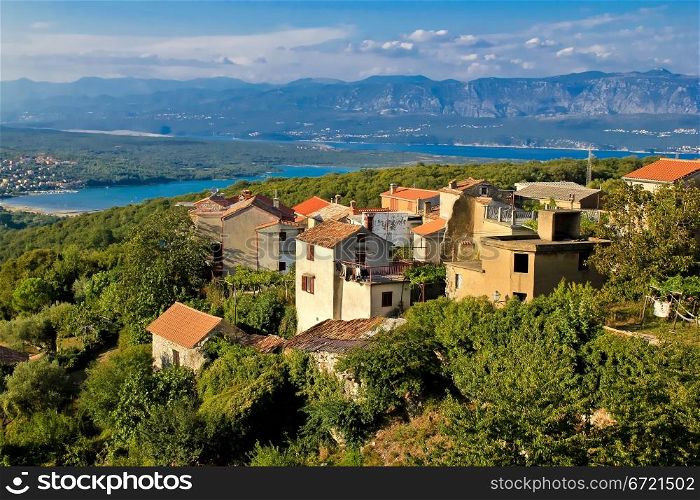 Adriatic Town of Dobrinj view, Island of Krk, Croatia