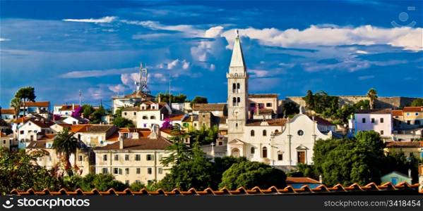 Adriatic Town of Losinj church and mediterranean architecture, Croatia