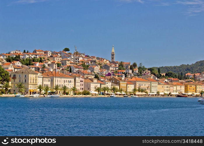 Adriatic Town of Mali Losinj, view from sea, beautiful croatian touristic destination seafront