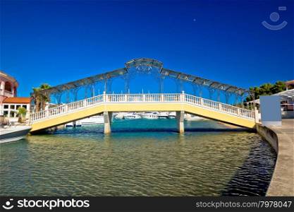 Adriatic town of Rogoznica iron bridge, Dalmatia, Croatia