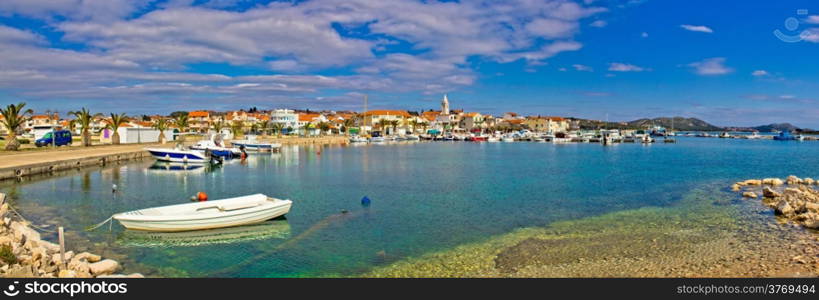 Adrtiatic town of Pakostane panorama, Dalmatia, Croatia