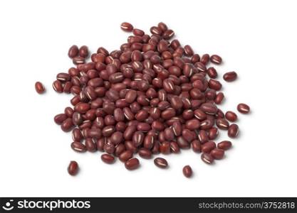 Aduki or azuki beans on white background