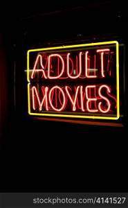 Adult Movies Neon Sign