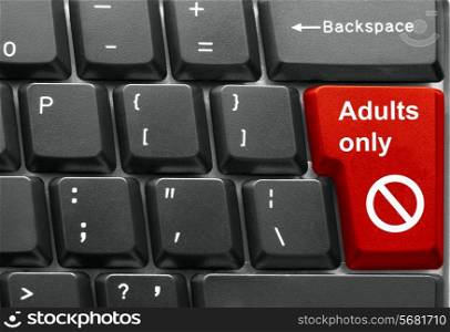 Adults only message on enter key